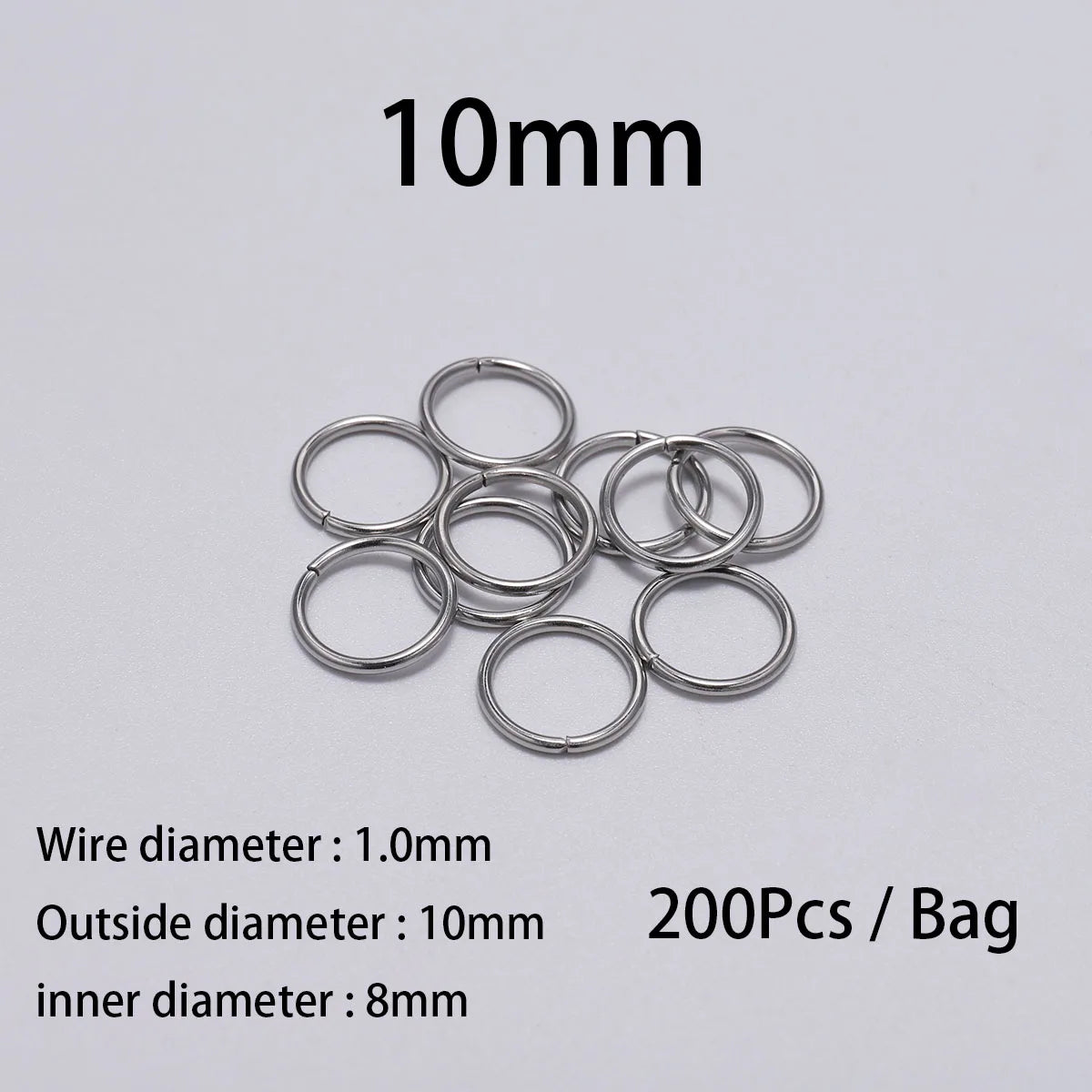 30 à 200 Anneaux de jonction fendus en acier inoxydable (3 à 25 mm) – Connecteurs à boucle ouverte pour la fabrication de bijoux, bracelets, colliers et loisirs créatifs