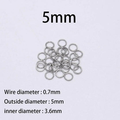 30 à 200 Anneaux de jonction fendus en acier inoxydable (3 à 25 mm) – Connecteurs à boucle ouverte pour la fabrication de bijoux, bracelets, colliers et loisirs créatifs