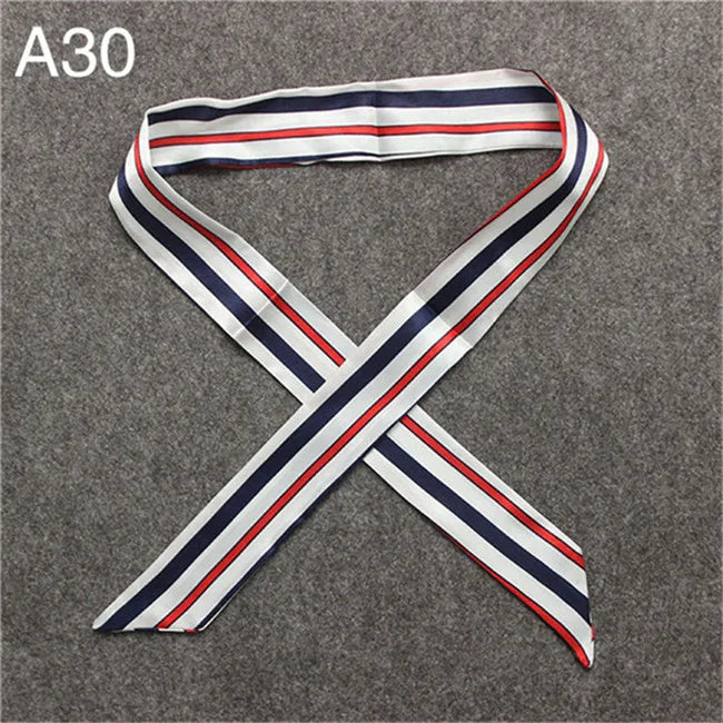 Women's Skinny Silk Scarf – Fashion Handle Bag Twilly Wrap, Versatile Head Scarf & Bag Decoration Accessory