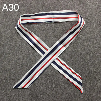 Women's Skinny Silk Scarf – Fashion Handle Bag Twilly Wrap, Versatile Head Scarf & Bag Decoration Accessory