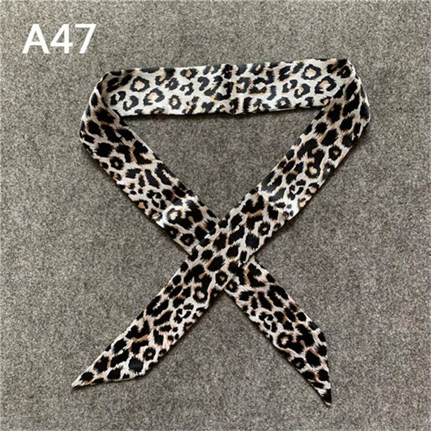 Women's Skinny Silk Scarf – Fashion Handle Bag Twilly Wrap, Versatile Head Scarf & Bag Decoration Accessory