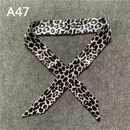 Women's Skinny Silk Scarf – Fashion Handle Bag Twilly Wrap, Versatile Head Scarf & Bag Decoration Accessory