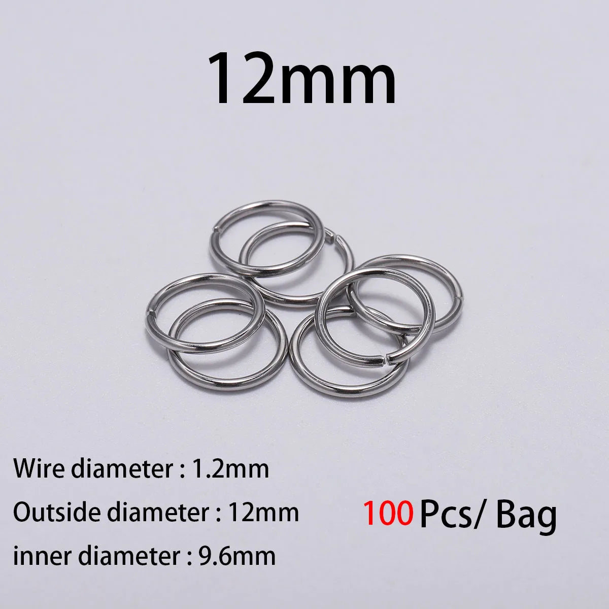 30 à 200 Anneaux de jonction fendus en acier inoxydable (3 à 25 mm) – Connecteurs à boucle ouverte pour la fabrication de bijoux, bracelets, colliers et loisirs créatifs