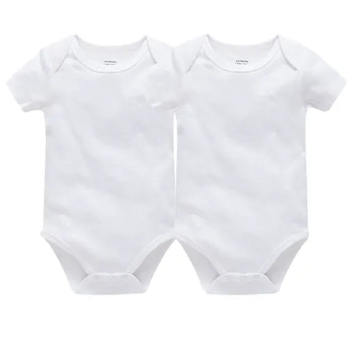 Kavkas Ropa de algodón para bebés – Juego de mamelucos de manga corta de 3 o 5 piezas para recién nacidos, para niños y niñas, mamelucos blancos sólidos de 0 a 24 meses, ropa suave de uso diario para bebés