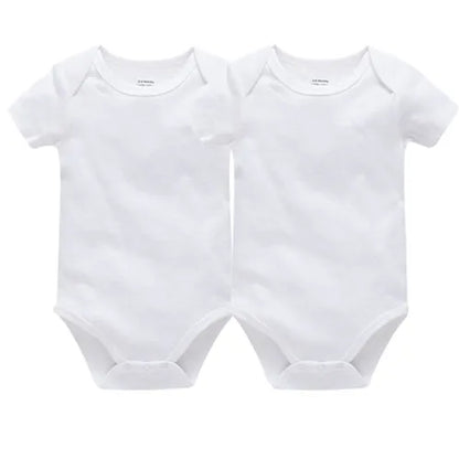 Kavkas Ropa de algodón para bebés – Juego de mamelucos de manga corta de 3 o 5 piezas para recién nacidos, para niños y niñas, mamelucos blancos sólidos de 0 a 24 meses, ropa suave de uso diario para bebés