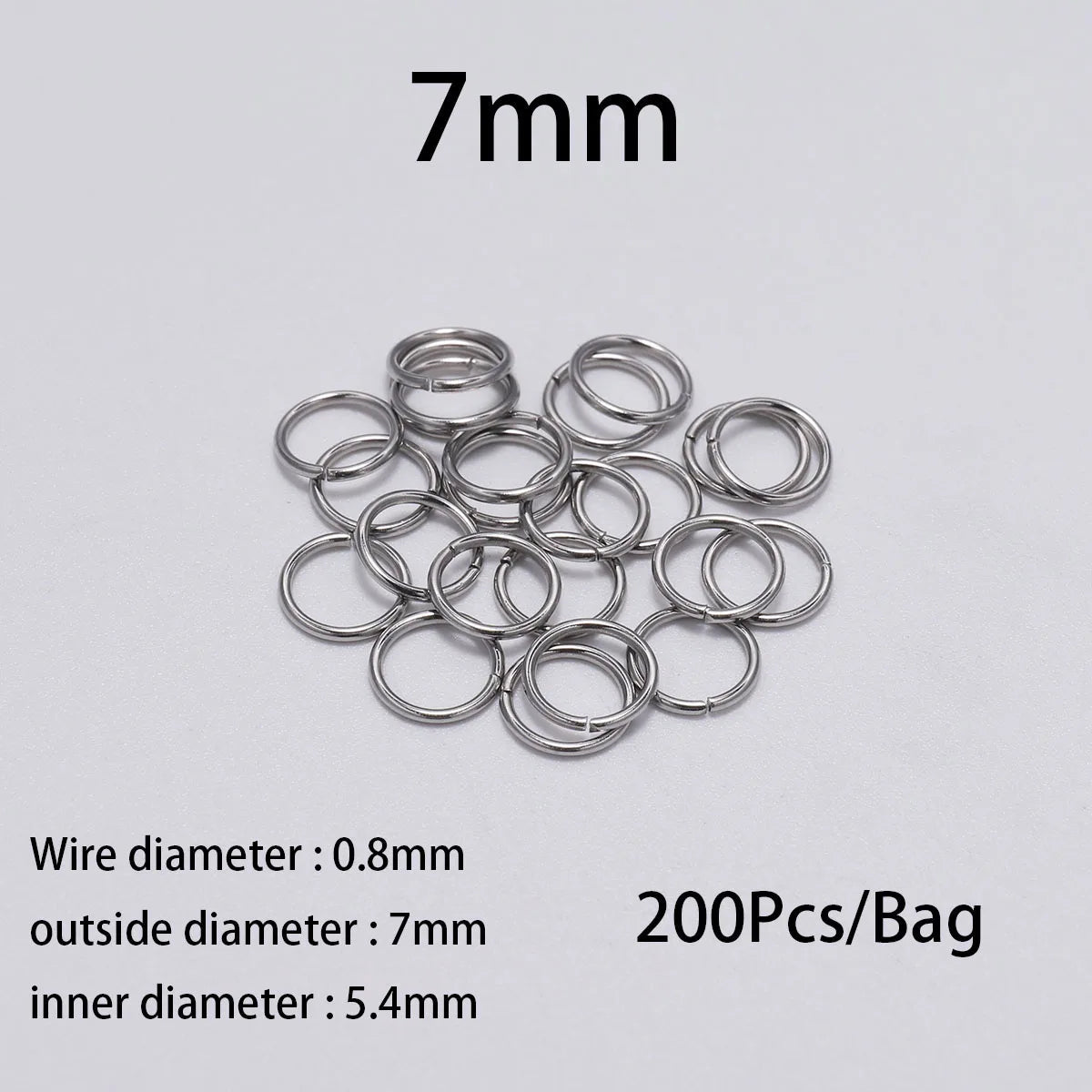 30 à 200 Anneaux de jonction fendus en acier inoxydable (3 à 25 mm) – Connecteurs à boucle ouverte pour la fabrication de bijoux, bracelets, colliers et loisirs créatifs