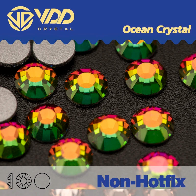 VDD AAAAA Diamantes de Imitación de Cristal de Fondo Plano – Piedras de Cristal Brillantes Sin Fijación en Caliente para Decoración de Uñas, Manualidades y Proyectos de Bricolaje