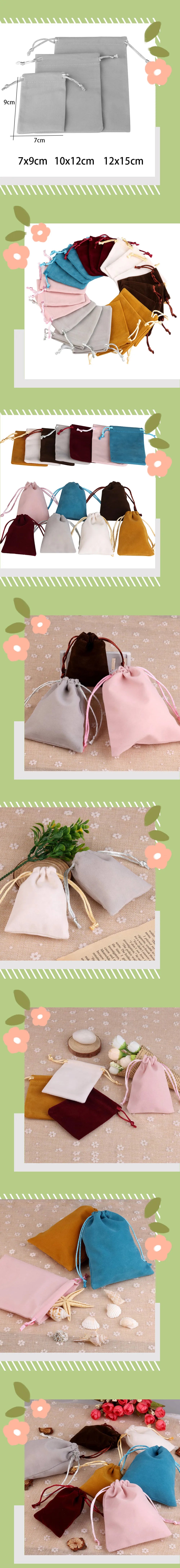Sachets Cadeaux en Velours (10 pièces) – Pochettes Souples pour Bijoux (Bagues, Boucles d'Oreilles, Colliers), Petits Cadeaux, Faveurs de Mariage et Emballages de Noël