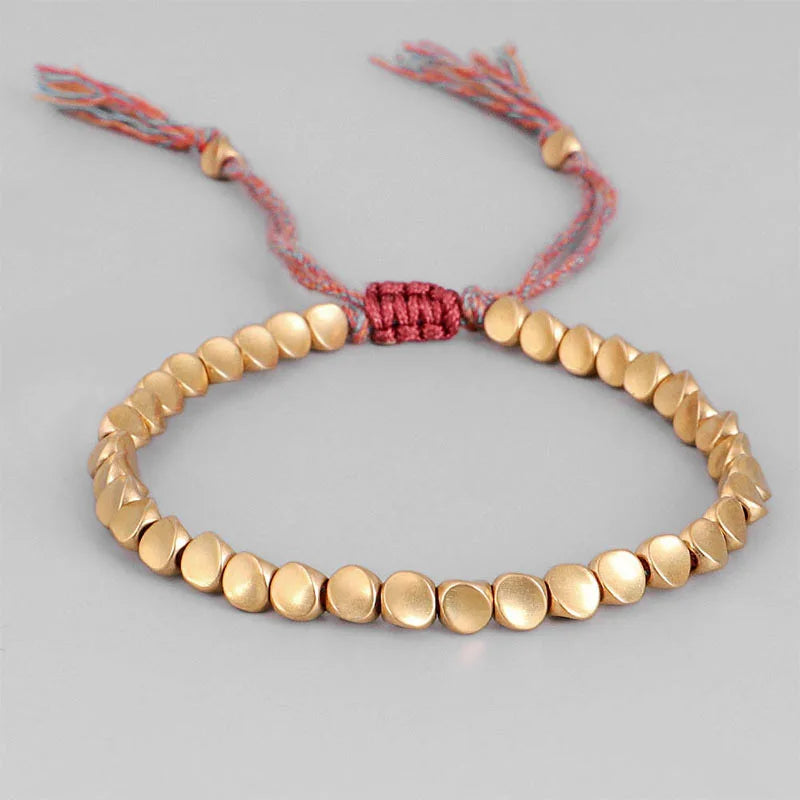 Handmade Tibetan Buddhist Copper Bead Bracelet – Lucky Braided Rope Bracelet & Bangle for Women & Men | Spiritual Fashion Jewelry Gift