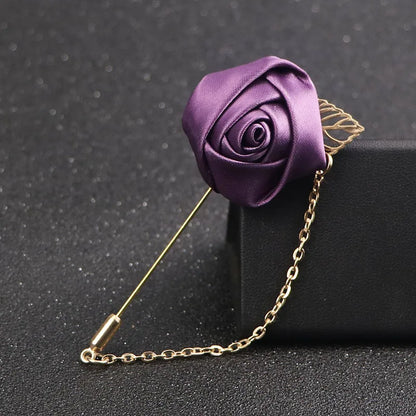 Boutonnière de seda para el novio y padrinos de boda – Pin de solapa floral para bodas, bailes de graduación y eventos formales
