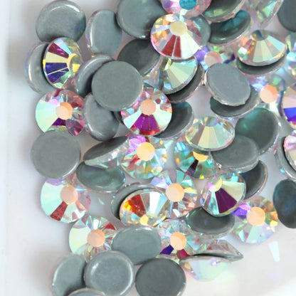 Set de diamantes de imitación de fijación en caliente de 1440 piezas – Piedras de cristal brillante de base plana para decoración de uñas, ropa y manualidades