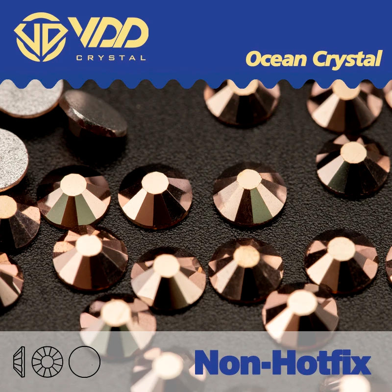 VDD AAAAA Diamantes de Imitación de Cristal de Fondo Plano – Piedras de Cristal Brillantes Sin Fijación en Caliente para Decoración de Uñas, Manualidades y Proyectos de Bricolaje