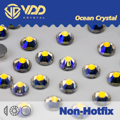VDD AAAAA Diamantes de Imitación de Cristal de Fondo Plano – Piedras de Cristal Brillantes Sin Fijación en Caliente para Decoración de Uñas, Manualidades y Proyectos de Bricolaje
