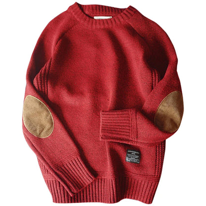 2025 Men’s Oversized Wool Knit Sweater – Thick O-Neck Loose Pullover for Autumn Casual Harajuku Streetwear, Sizes M–5XL