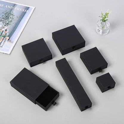 10 Cajas de regalo de joyería de papel para anillos, pendientes, collares, pulseras y empaques de recuerdos de boda