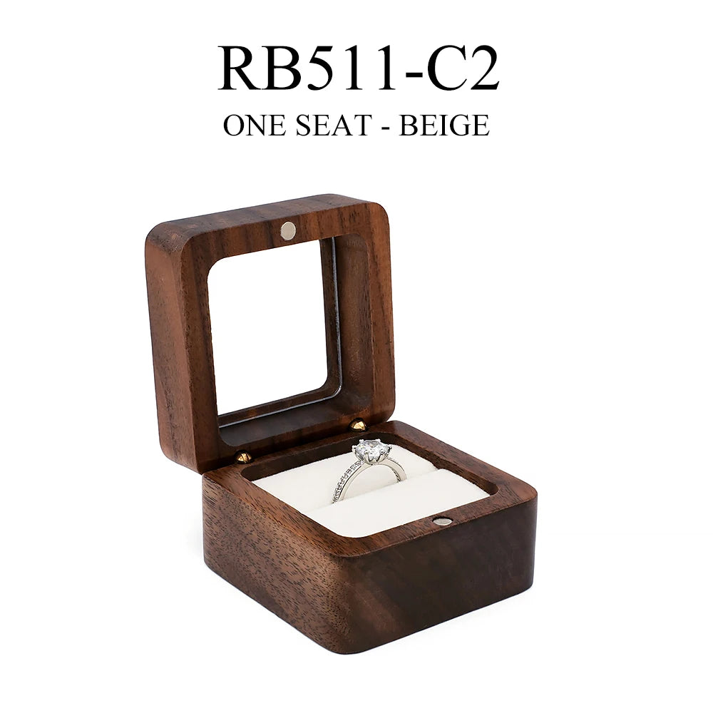 Personalized Wooden Jewelry Box with Custom Engraving for Rings, Earrings, Bracelets, Wedding Proposals & Gift Packaging