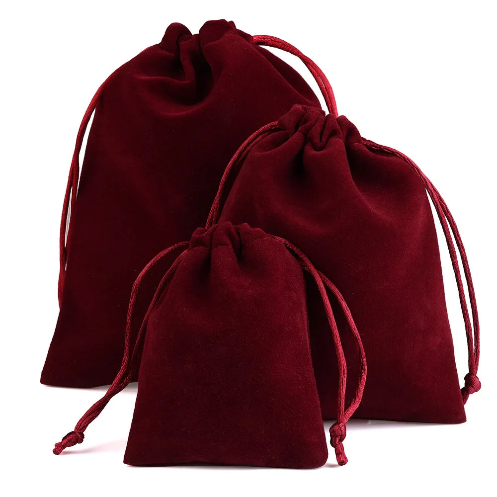 Sachets Cadeaux en Velours (10 pièces) – Pochettes Souples pour Bijoux (Bagues, Boucles d'Oreilles, Colliers), Petits Cadeaux, Faveurs de Mariage et Emballages de Noël
