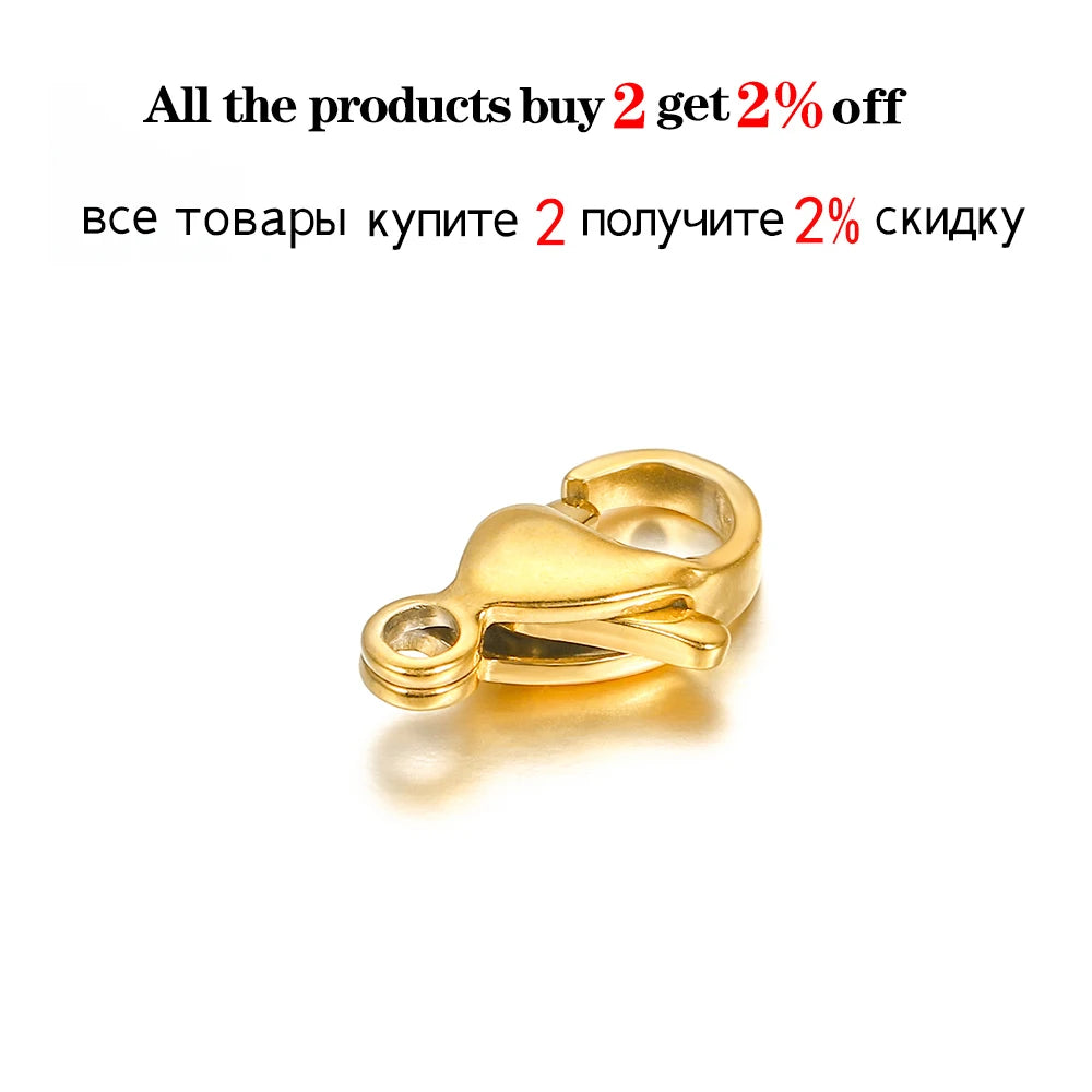 10–30 Broches de Langosta de Acero Inoxidable Chapado en Oro – Broches de Pinza para Pulseras, Collares y Suministros para Hacer Joyas DIY