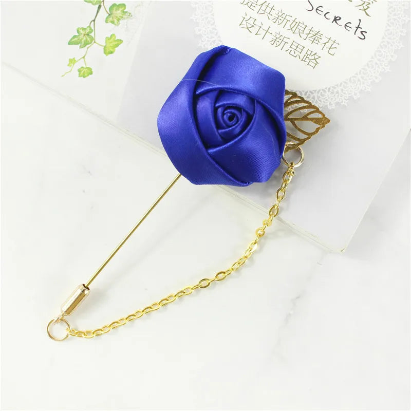 Boutonnière de seda para el novio y padrinos de boda – Pin de solapa floral para bodas, bailes de graduación y eventos formales