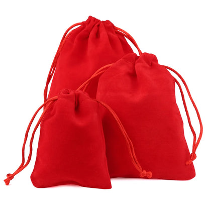 Sachets Cadeaux en Velours (10 pièces) – Pochettes Souples pour Bijoux (Bagues, Boucles d'Oreilles, Colliers), Petits Cadeaux, Faveurs de Mariage et Emballages de Noël