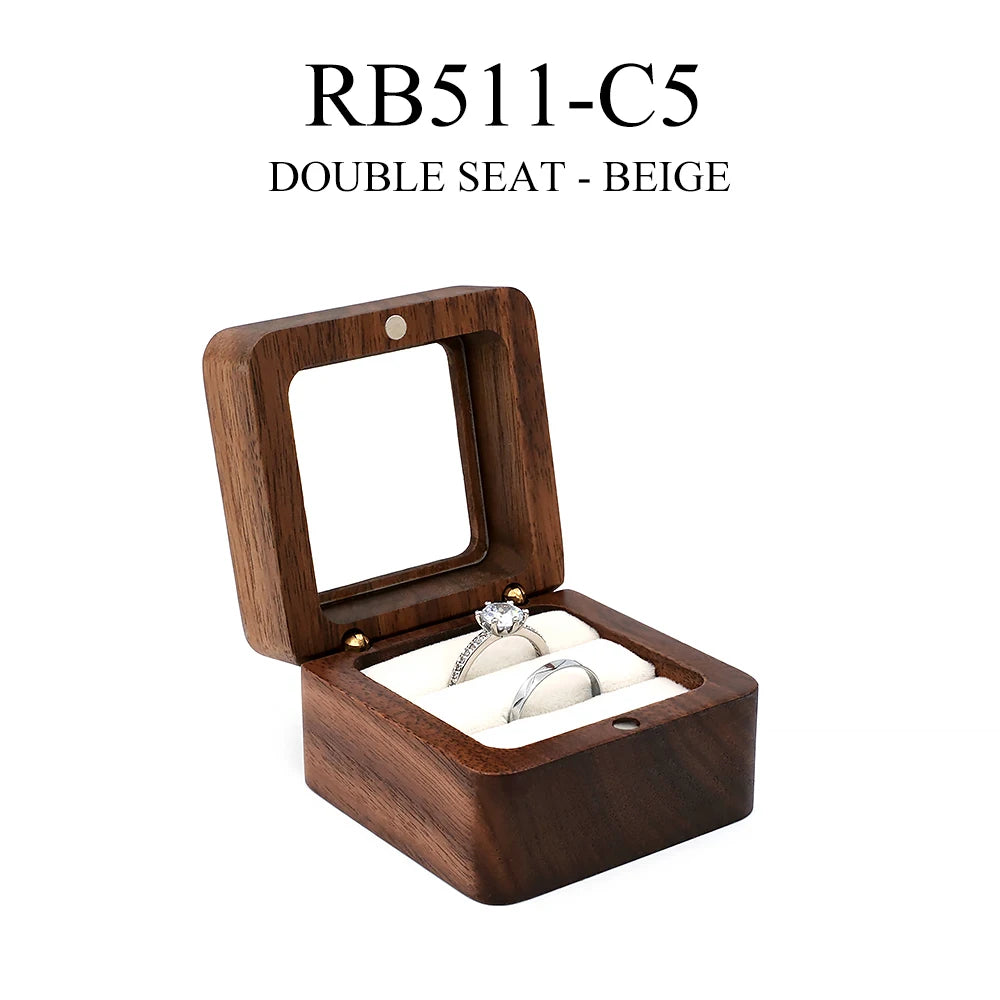 Personalized Wooden Jewelry Box with Custom Engraving for Rings, Earrings, Bracelets, Wedding Proposals & Gift Packaging