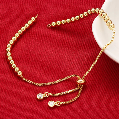 Cadena de pulsera ajustable de latón con diamantes de imitación – Cadena de joyería de 240 mm para pulseras, dijes y fabricación de joyas