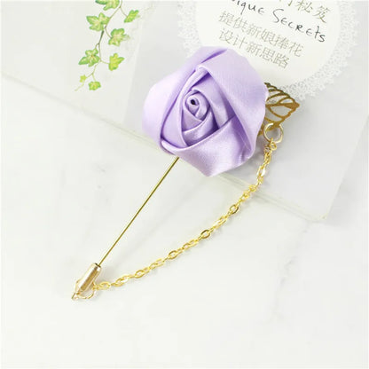Boutonnière de seda para el novio y padrinos de boda – Pin de solapa floral para bodas, bailes de graduación y eventos formales