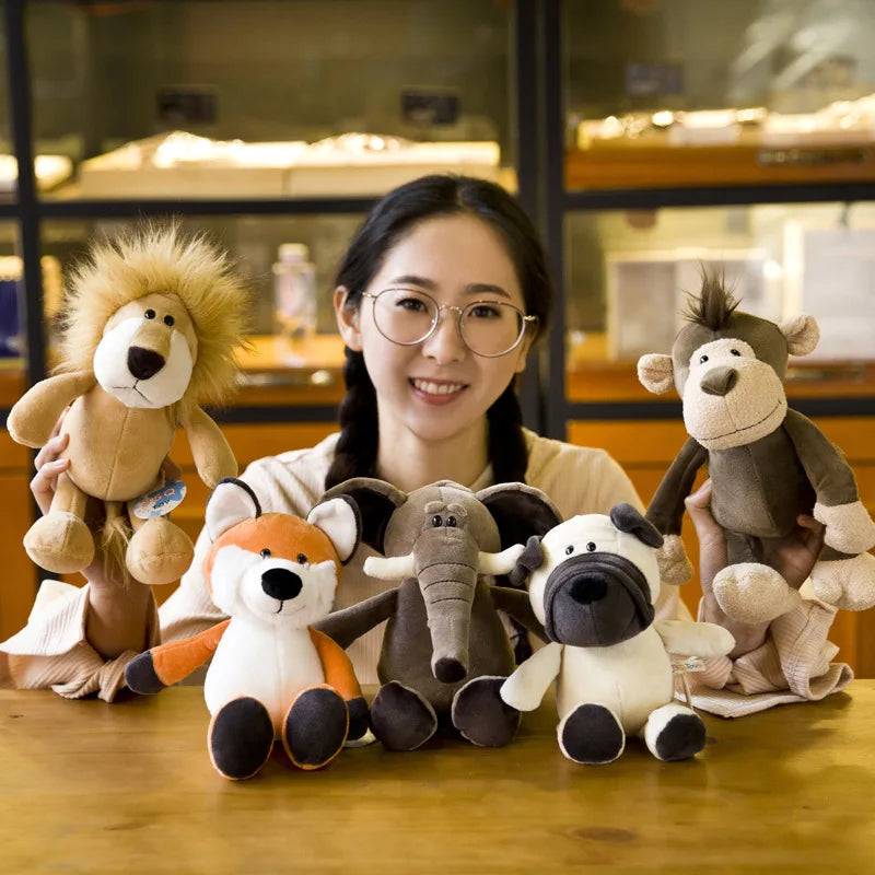 25CM Lifelike Safari Animal Plush Toys – Lion, Tiger, Elephant, Monkey, Leopard, Giraffe & Raccoon Stuffed Animals for Kids’ Gifts