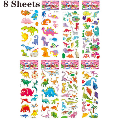 Autocollants 3D gonflés pour enfants – Feuilles d'autocollants éducatifs de dessins animés, jouet de bricolage créatif pour tout-petits, garçons et filles, cadeau d'activité artistique amusante