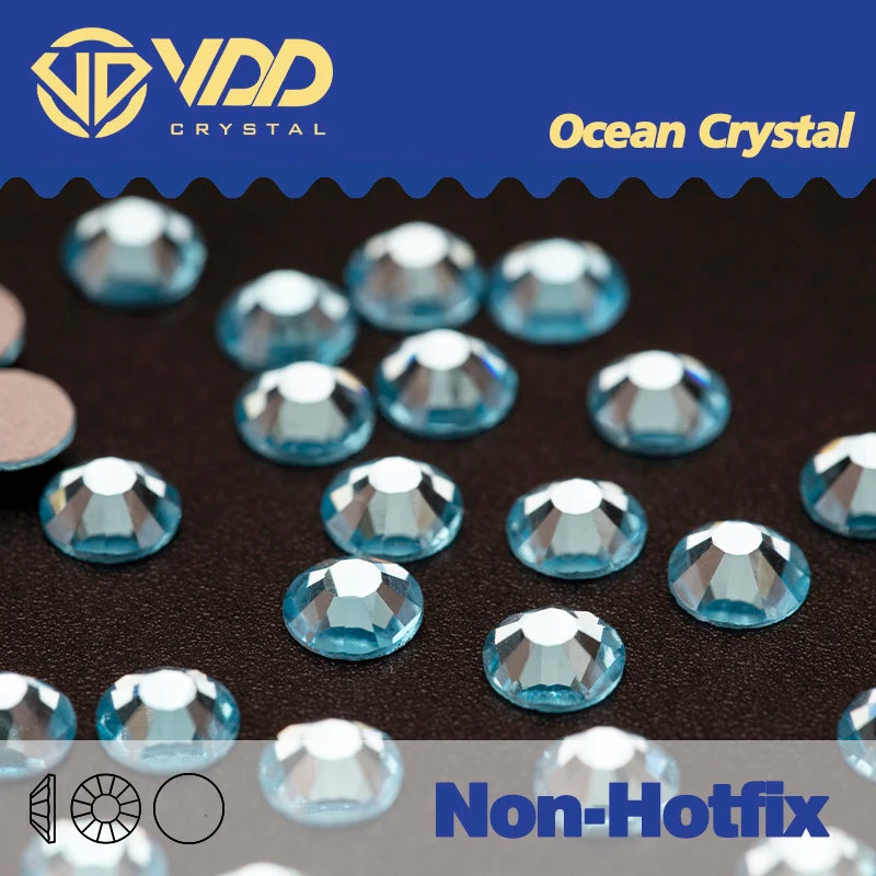 VDD AAAAA Diamantes de Imitación de Cristal de Fondo Plano – Piedras de Cristal Brillantes Sin Fijación en Caliente para Decoración de Uñas, Manualidades y Proyectos de Bricolaje