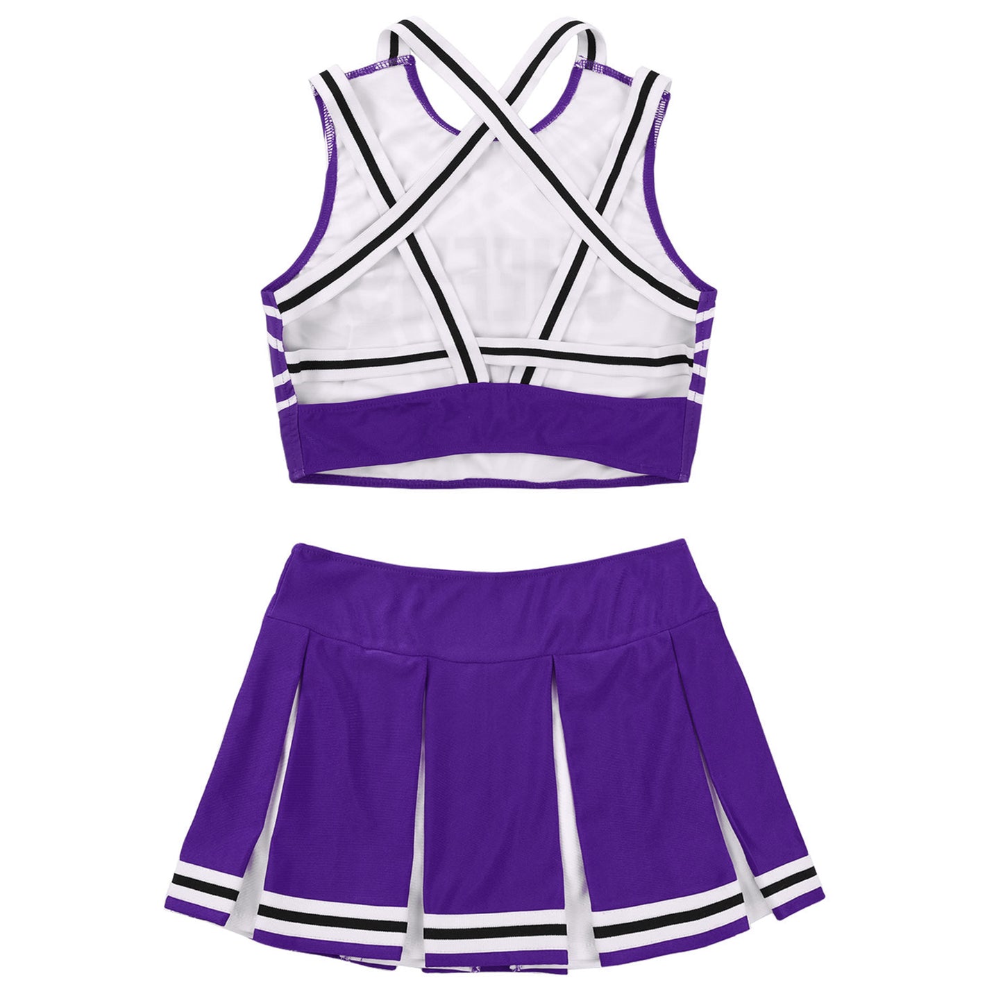 Women’s Cheerleader Cosplay Costume – Uniform Set (Crop Top + Mini Pleated Skirt, Carnival Outfit)