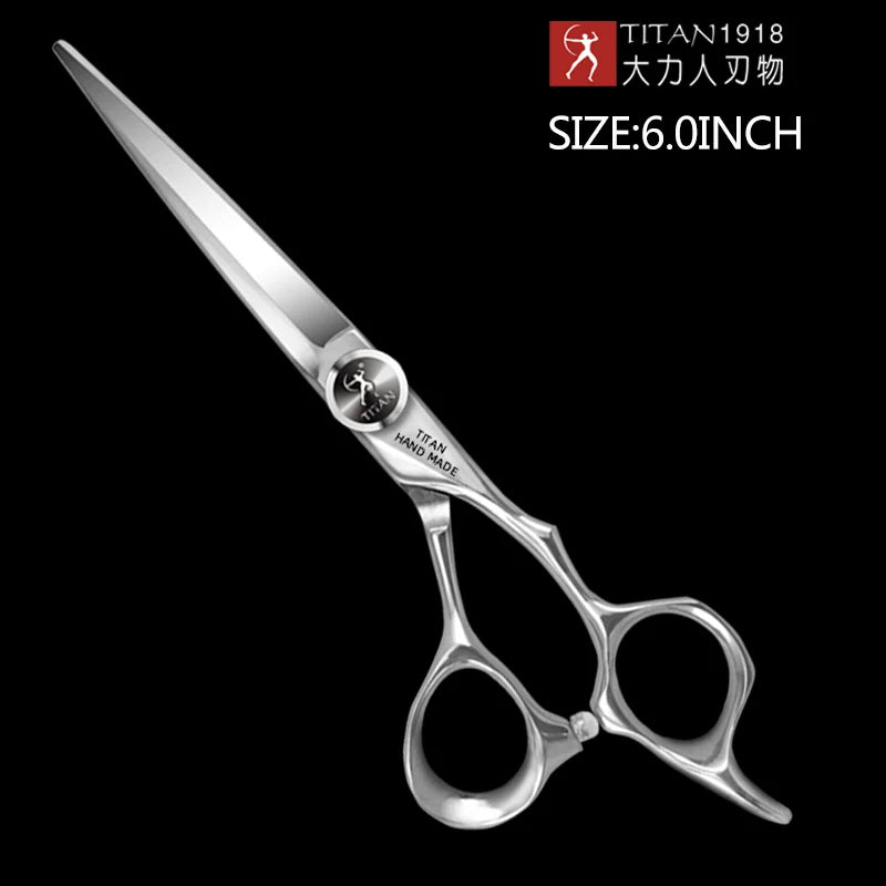 TITAN Kit de Ciseaux Professionnels de Coiffure – Ciseaux de Coupe et d'Effilage pour Barbiers, Ciseaux de Salon en Acier Japonais 440C 5.5/6.0/6.5/7.0 Pouces pour Coiffeurs et Barbiers