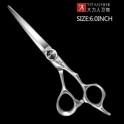 TITAN Kit de Ciseaux Professionnels de Coiffure – Ciseaux de Coupe et d'Effilage pour Barbiers, Ciseaux de Salon en Acier Japonais 440C 5.5/6.0/6.5/7.0 Pouces pour Coiffeurs et Barbiers