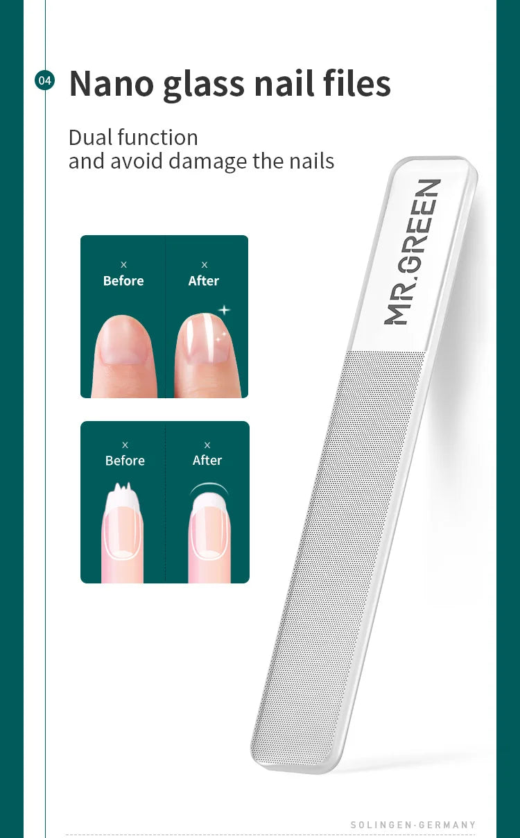 MR.GREEN Stainless Steel Manicure & Pedicure Grooming Kit – Nail Clipper Set with Travel Case for Men & Women