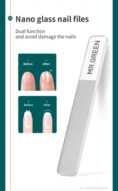 MR.GREEN Stainless Steel Manicure & Pedicure Grooming Kit – Nail Clipper Set with Travel Case for Men & Women