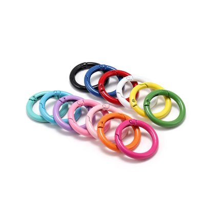 5-Piece Metal Spring O-Ring Carabiner Keychain Clips – Openable Round Buckle Connectors for DIY Keychains, Dog Chains & Jewelry Making