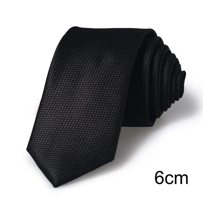 HUISHI Men's Waterproof Jacquard Necktie – 6cm Solid Dark Blue Tie for Business, Weddings & Formal Wear