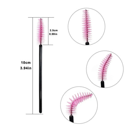 5/50 brosses à cils – Brosses à mascara jetables, outils d'extension de faux cils, brosses applicateurs de type goupillon pour le maquillage, la beauté et les cosmétiques