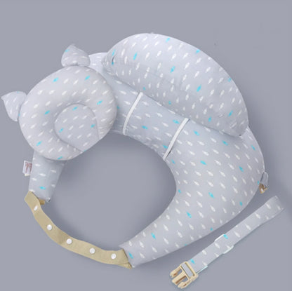 Almohada multifunción de lactancia para bebé con correa para el hombro – Almohada suave de alimentación y soporte de cabeza para recién nacidos con diseño de dibujos animados