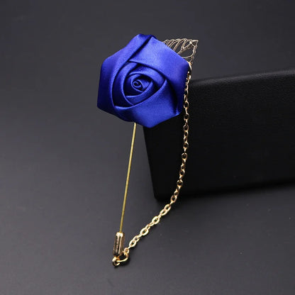 Boutonnière de seda para el novio y padrinos de boda – Pin de solapa floral para bodas, bailes de graduación y eventos formales