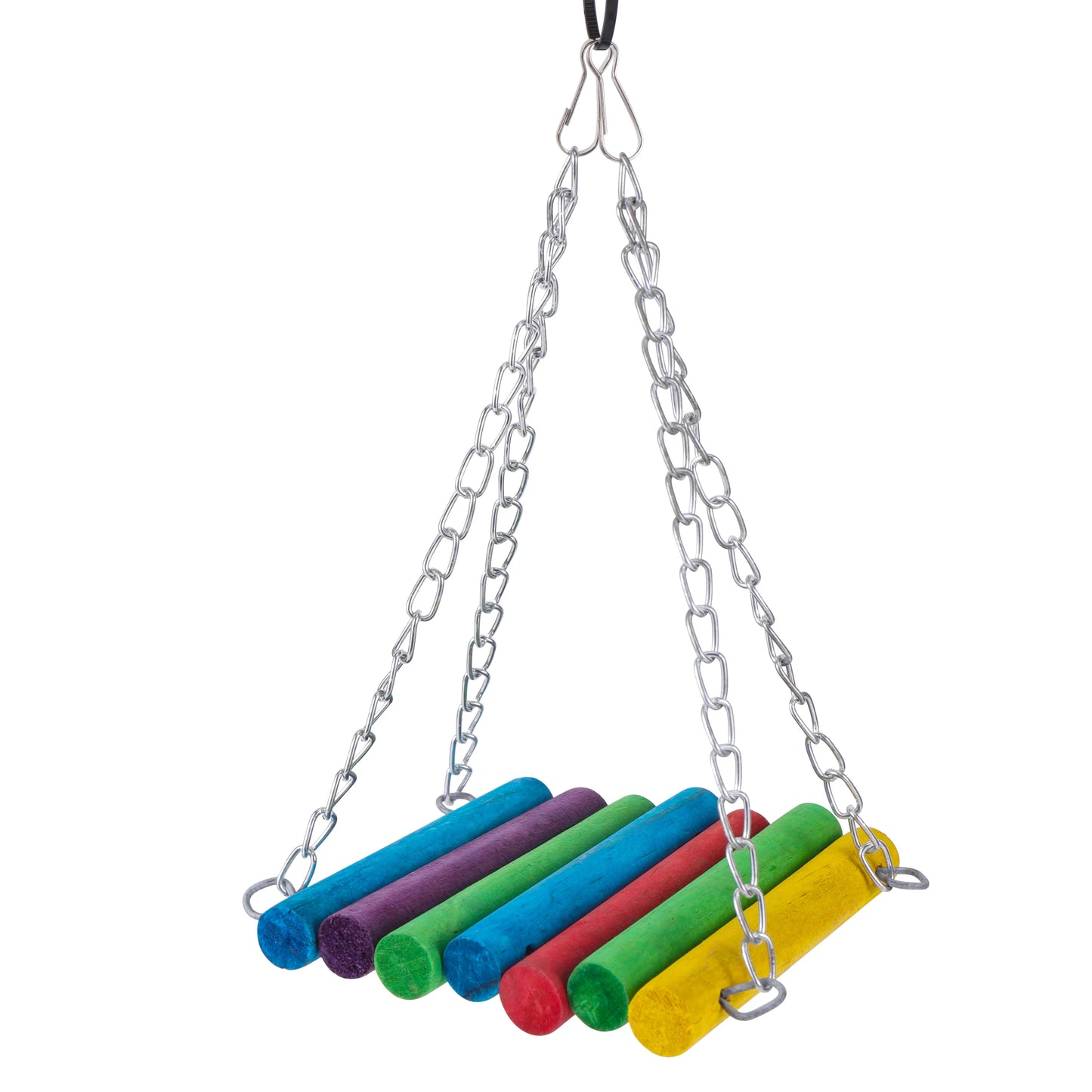 Bird Cage Hanging Toy – Parrot Swing, Chew & Training Toy with Bell, Perch, Ladder & Hammock for Small Birds