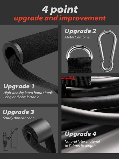 Juego de Bandas de Resistencia para Barra de Ejercicio – Expansor de Cuerda para Pilates y Yoga para Entrenamiento de Fuerza, Fisicoculturismo, Gimnasio en Casa y Ejercicios de Fitness