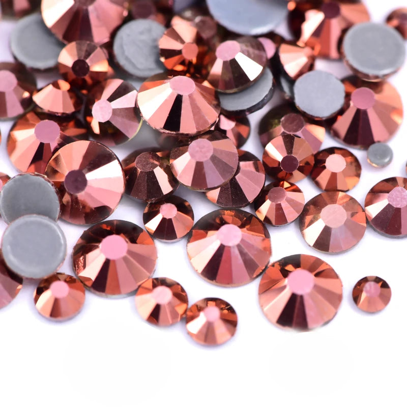 Set de diamantes de imitación de fijación en caliente de 1440 piezas – Piedras de cristal brillante de base plana para decoración de uñas, ropa y manualidades