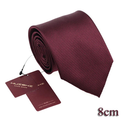 HUISHI Men's Waterproof Jacquard Necktie – 6cm Solid Dark Blue Tie for Business, Weddings & Formal Wear