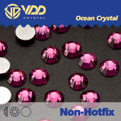 VDD AAAAA Diamantes de Imitación de Cristal de Fondo Plano – Piedras de Cristal Brillantes Sin Fijación en Caliente para Decoración de Uñas, Manualidades y Proyectos de Bricolaje