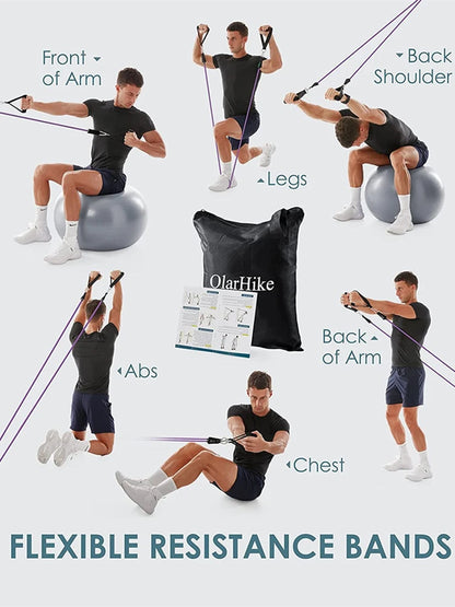 Juego de Bandas de Resistencia para Barra de Ejercicio – Expansor de Cuerda para Pilates y Yoga para Entrenamiento de Fuerza, Fisicoculturismo, Gimnasio en Casa y Ejercicios de Fitness