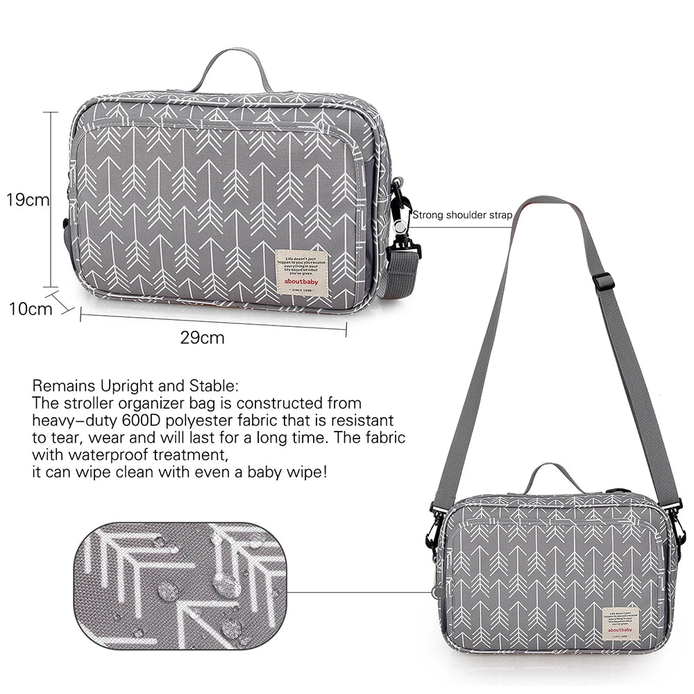 Waterproof Baby Stroller Organizer Bag Multi-Function Diaper & Bottle Storage Travel Mummy Bag