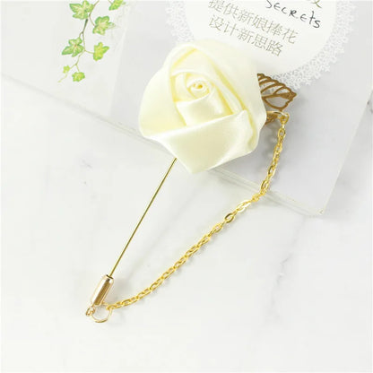 Boutonnière de seda para el novio y padrinos de boda – Pin de solapa floral para bodas, bailes de graduación y eventos formales