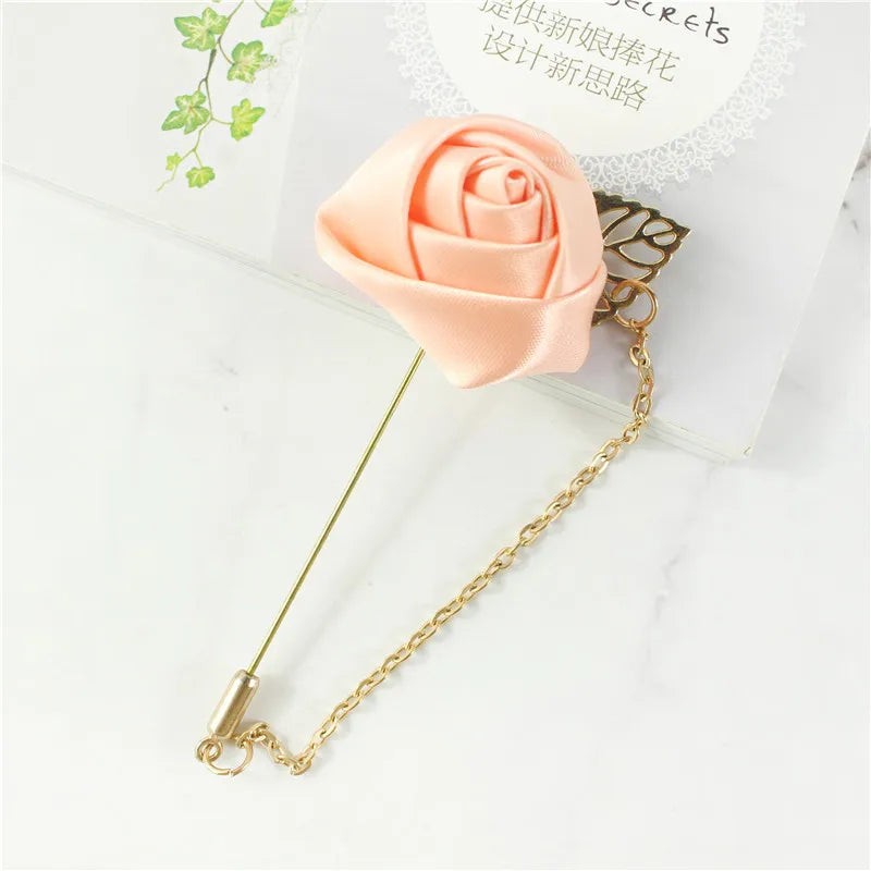Boutonnière de seda para el novio y padrinos de boda – Pin de solapa floral para bodas, bailes de graduación y eventos formales