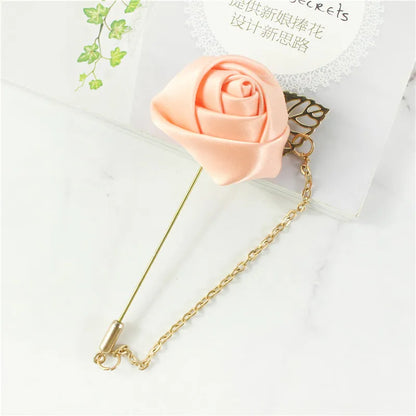 Boutonnière de seda para el novio y padrinos de boda – Pin de solapa floral para bodas, bailes de graduación y eventos formales